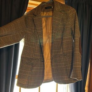 Women’s Brown Checkered Blazer